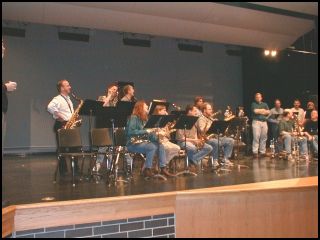 The Sax section at rehearsal